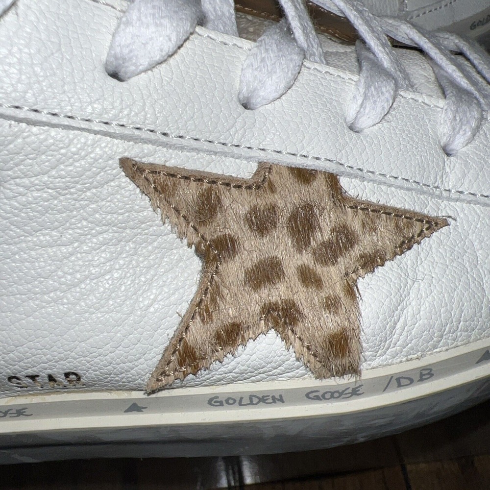 Golden Goose Hi Star Classic With List- Leather Upper Giraffe Horsy Star Size 40 - Picture 3 of 16